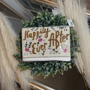[[NWT]]Beaded "Happily Ever After" Clutch – Ivory Bridal Purse w/ Floral Details